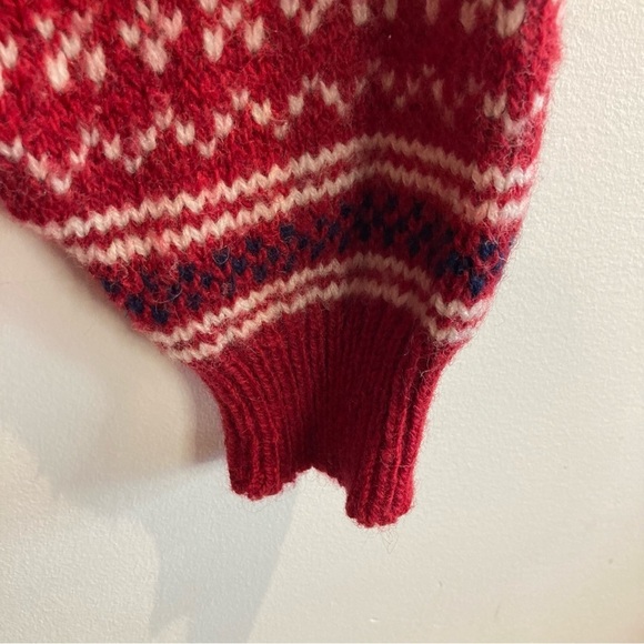 LL BEAN Sz M Wool Blend Metal Button Chunky Fair Isle Style Vintage Cardigan - Picture 6 of 10